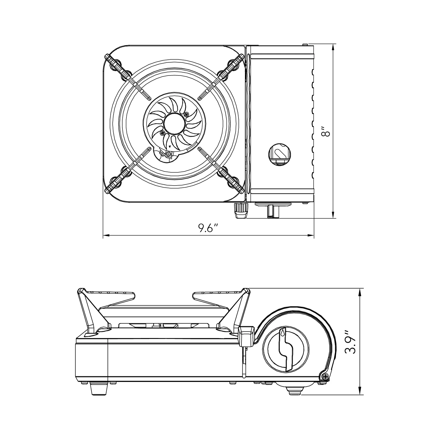 7,172 BTU PORTABLE BUTANE MINI CAMP STOVE