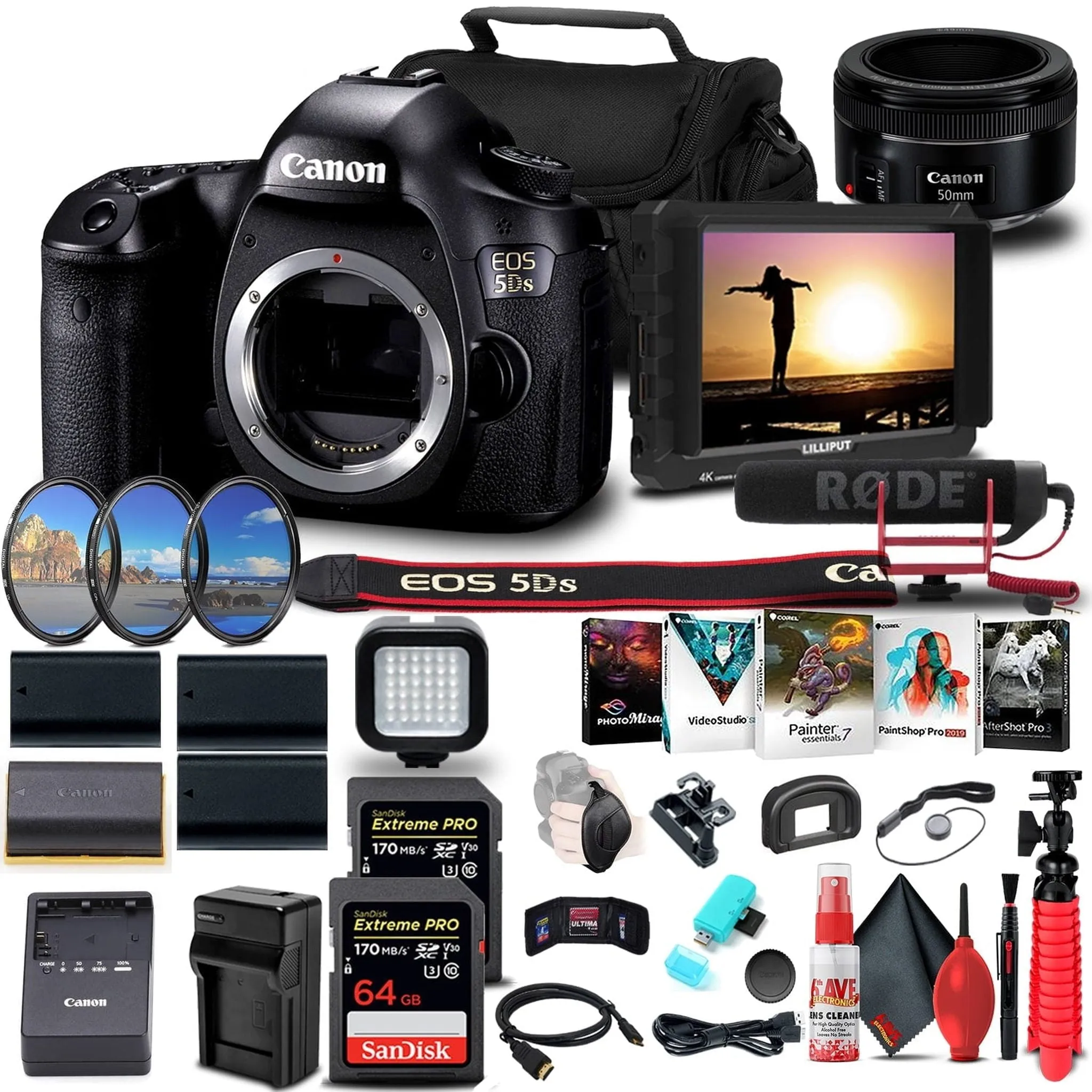 Canon EOS 5DS DSLR Camera (Body Only)   4K Monitor   Canon Lens   More Bundle