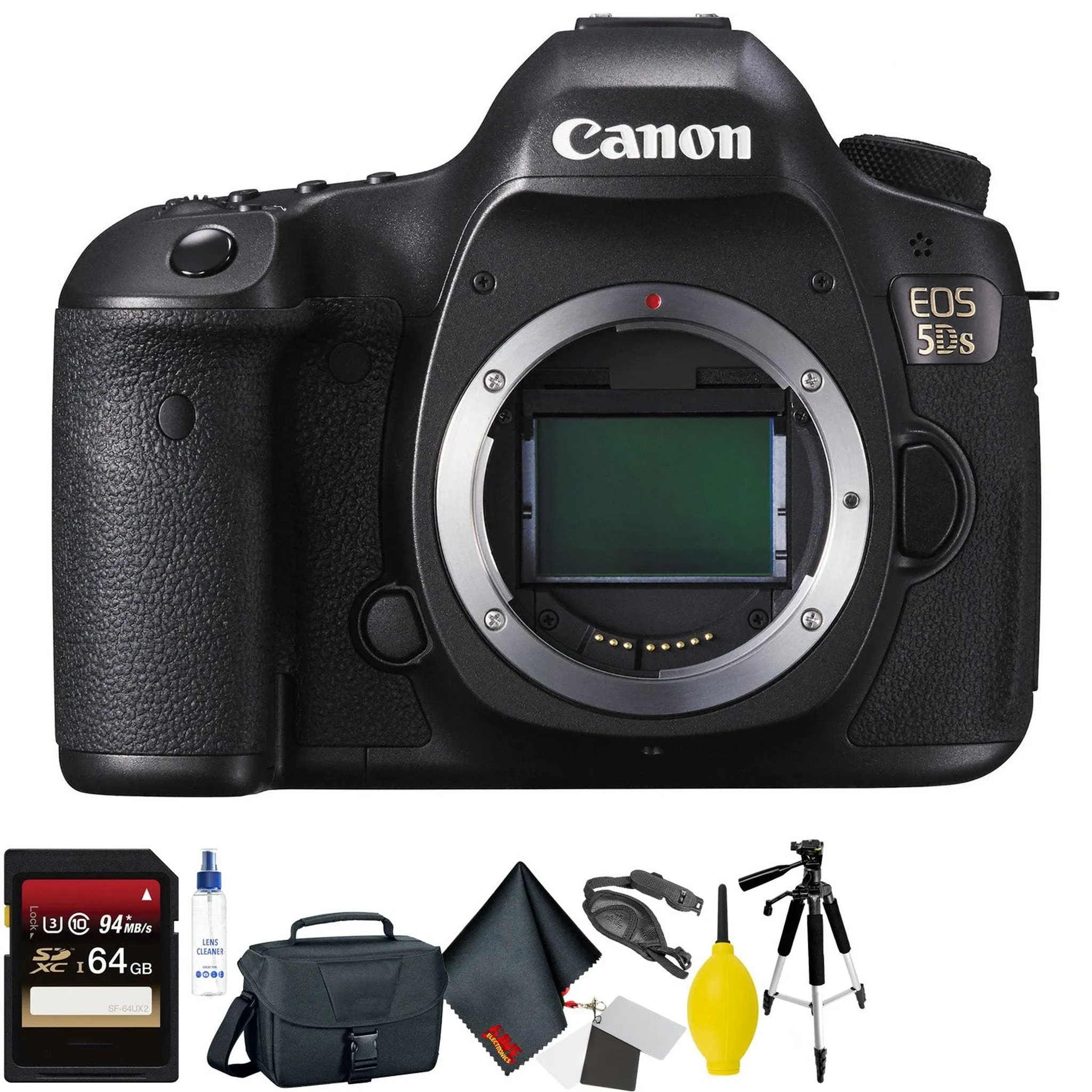 Canon EOS 5DS DSLR Camera (Body Only)   64GB Memory Card   Mega Accessory Kit   2 Year Accidental Warranty