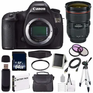 Canon EOS 5DS DSLR Camera (International Model) 0581C002   Canon EF 24-70mm f/2.8L II USM Lens   LP-E6 Battery   64GB Me