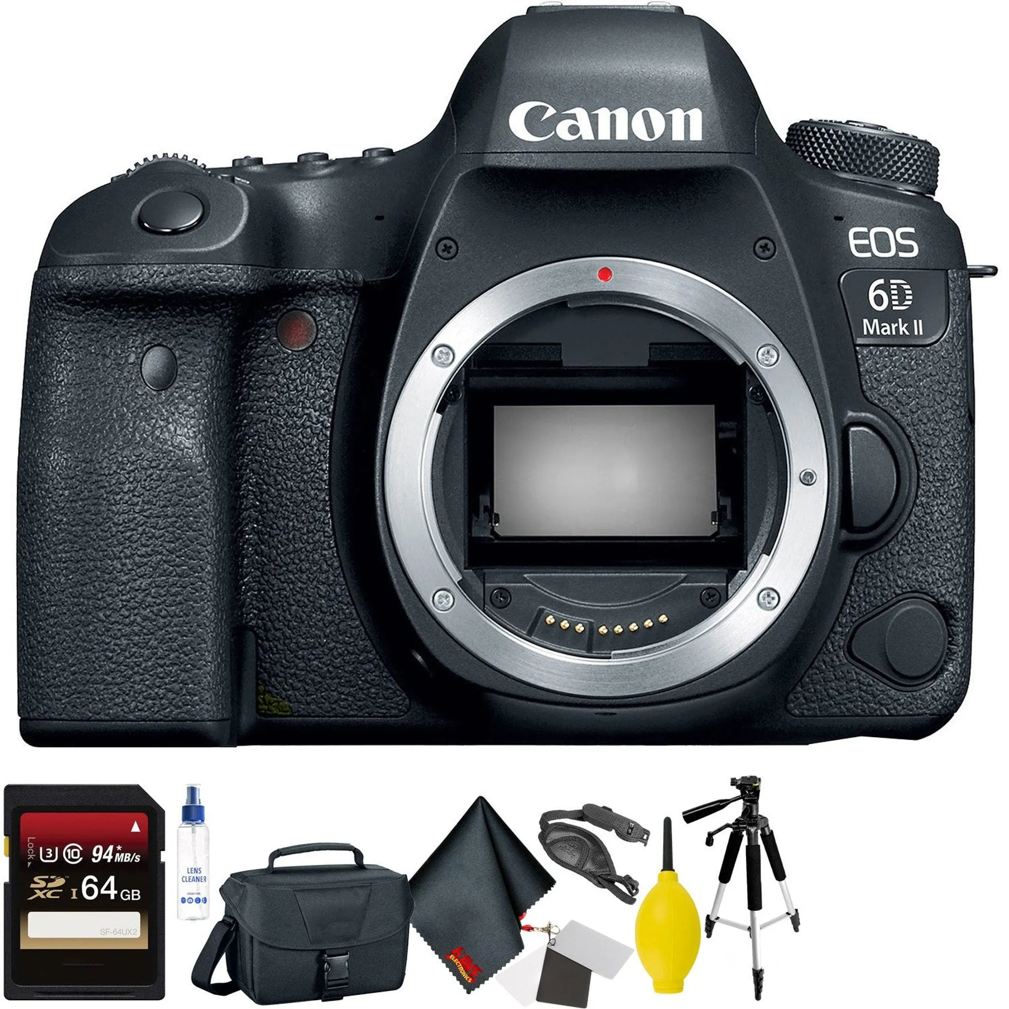 Canon EOS 6D Mark II DSLR Camera (Body Only)   64GB Memory Card   Mega Accessory Kit   2 Year Accidental Warranty Base Bundle