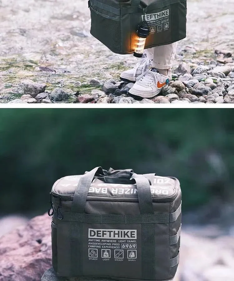 Difeike Tofu Bag Outdoor Camping Equipment Storage Bag 20L Outdoor Cooking Utensils Lighting Tools Large Capacity Supplies