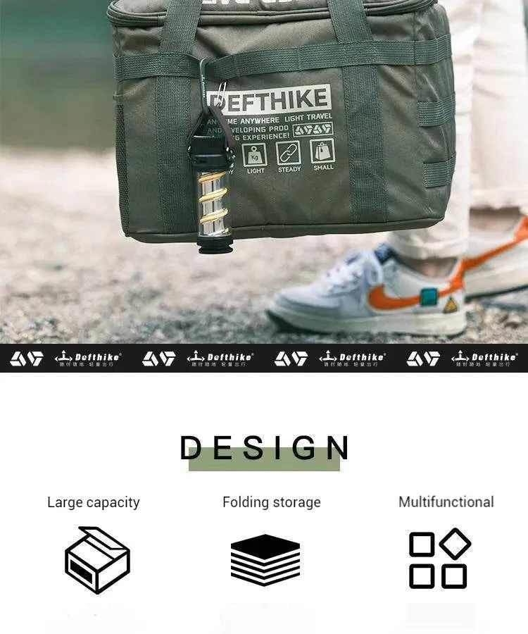 Difeike Tofu Bag Outdoor Camping Equipment Storage Bag 20L Outdoor Cooking Utensils Lighting Tools Large Capacity Supplies