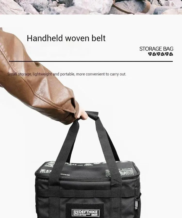 Difeike Tofu Bag Outdoor Camping Equipment Storage Bag 20L Outdoor Cooking Utensils Lighting Tools Large Capacity Supplies