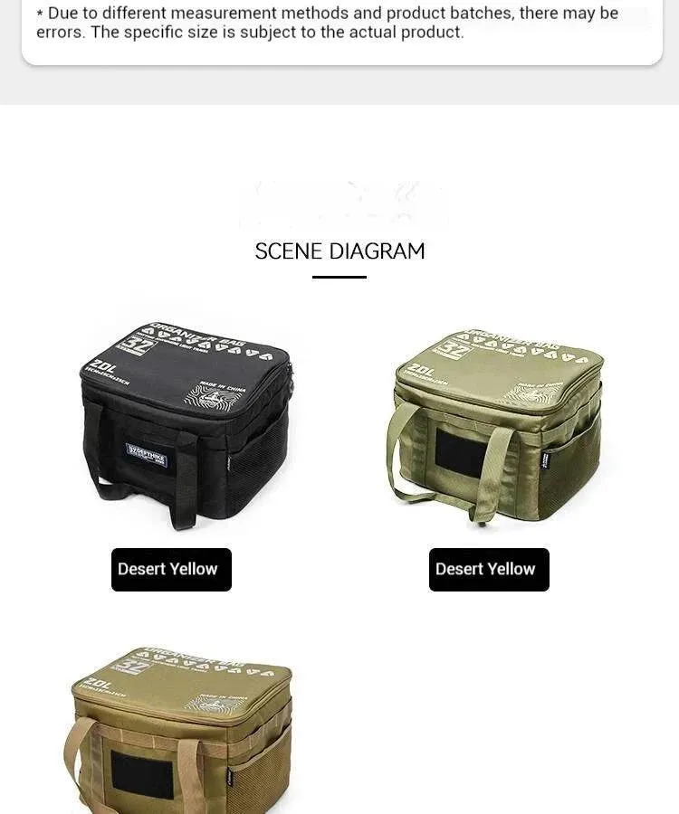Difeike Tofu Bag Outdoor Camping Equipment Storage Bag 20L Outdoor Cooking Utensils Lighting Tools Large Capacity Supplies