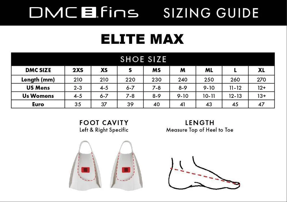 DMC Swim Fins Elite Max - Double Rail Blue Charcoal