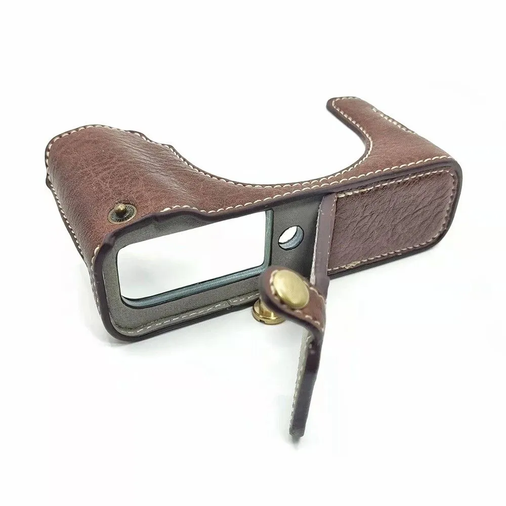 Fujifilm X100V half-body PU leather cover - Coffee