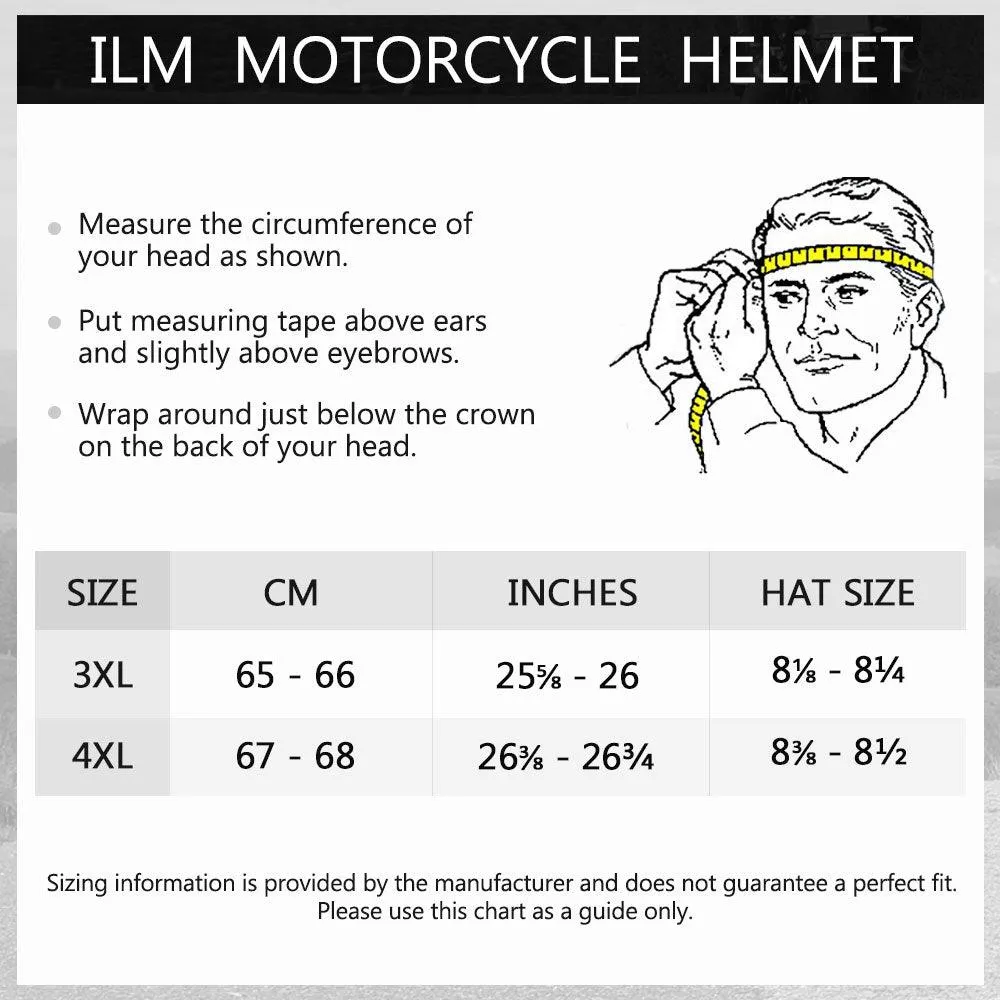 ILM Motorcycle Snowmobile Full Face Helmet Model 129