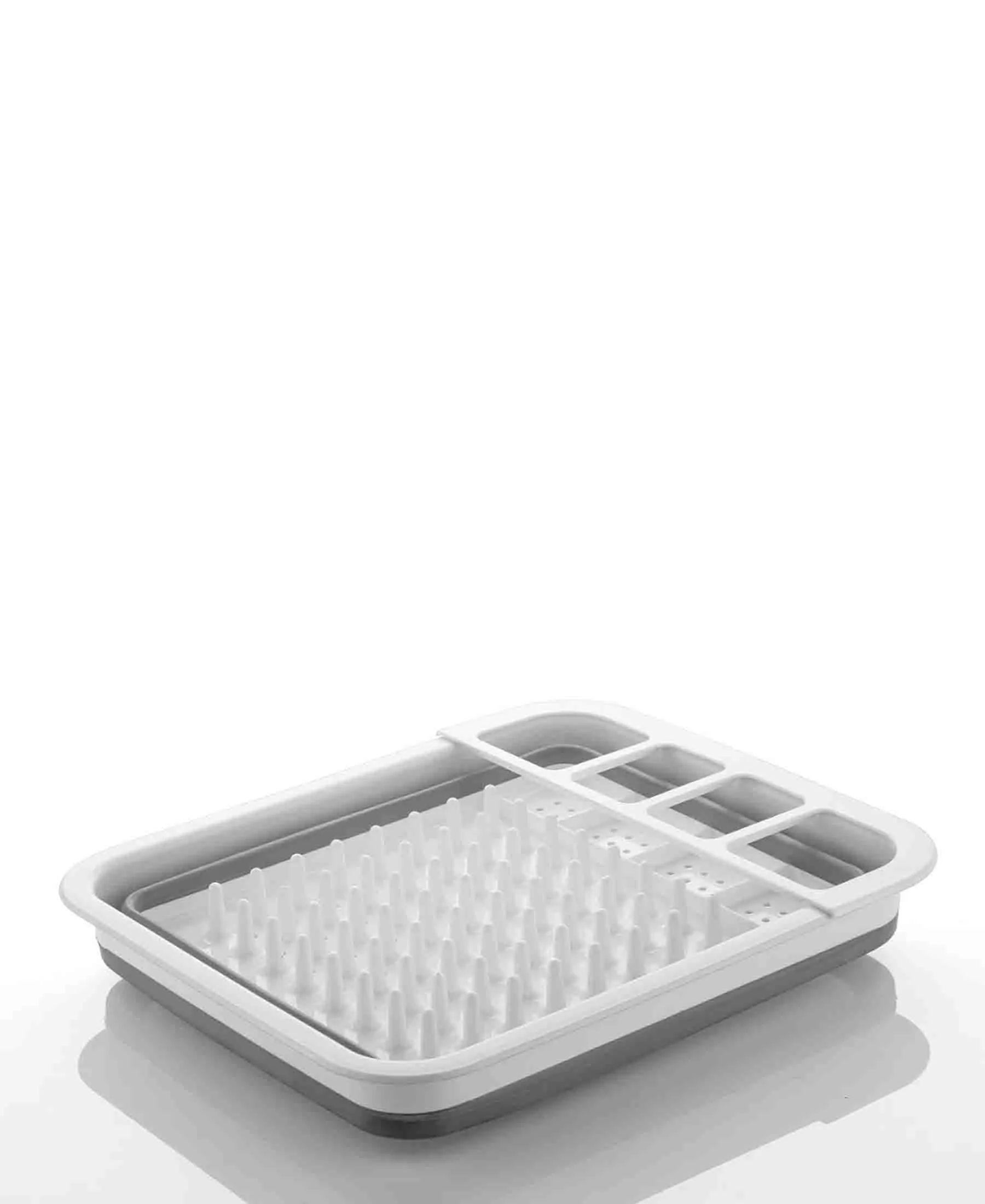 Kitchen Life Collapsible Folding Dish Drying Rack - Grey & White