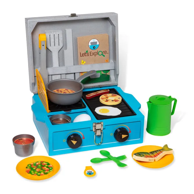 Let's Explore Wooden Camp Stove Play Set
