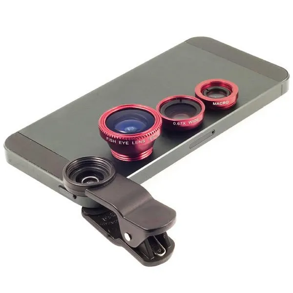 niversal 3 In 1 Clip-on Fish Eye Macro Wide Angle Mobile Phone Lens Camera kit for iPhone 4 5 6 Samsung S4 S5 note2 3 MOTOROLA