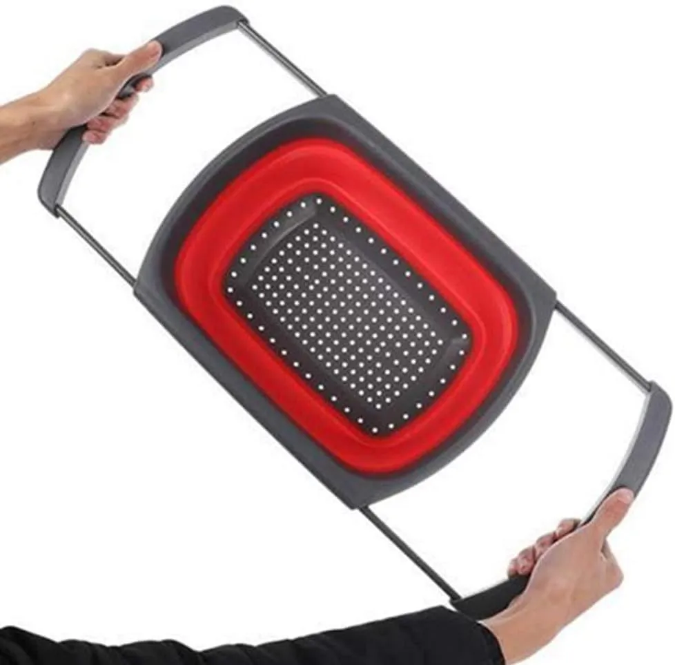 Over The Sink Collapsible Colander Strainer With Handle Kitchen F28-8-650