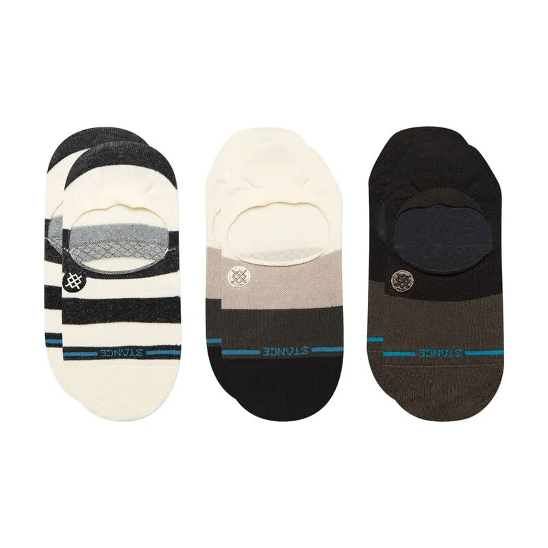 Punked Cotton No Show 3 Pack - Black