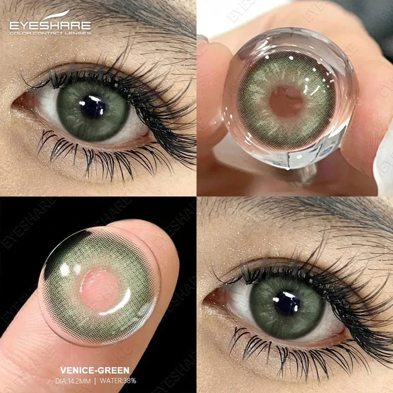 SINOTAO  -  1 Pair Colored Contact Lenses for Eyes Blue Lenses Lenses Gray Lenses Green Eye Natural Lenses Fashion Lenses Beauty