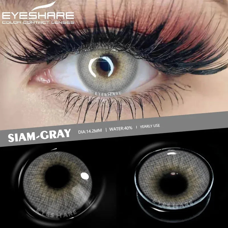 SINOTAO  -  1 Pair Natural Contact Lenses Colorful Contact Lenses for Eyes Blue Lenses Gray Eye Lenses Brown Lens Yearly Eye Lenses