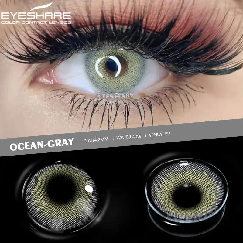 SINOTAO  -  1 Pair Natural Contact Lenses Colorful Contact Lenses for Eyes Blue Lenses Gray Eye Lenses Brown Lens Yearly Eye Lenses