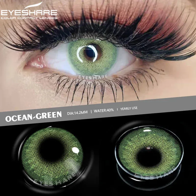 SINOTAO  -  1 Pair Natural Contact Lenses Colorful Contact Lenses for Eyes Blue Lenses Gray Eye Lenses Brown Lens Yearly Eye Lenses