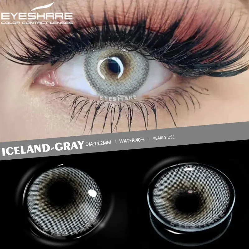 SINOTAO  -  1 Pair Natural Contact Lenses Colorful Contact Lenses for Eyes Blue Lenses Gray Eye Lenses Brown Lens Yearly Eye Lenses
