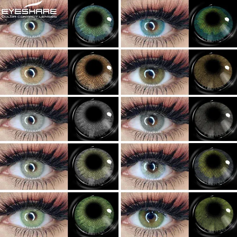 SINOTAO  -  1 Pair Natural Contact Lenses Colorful Contact Lenses for Eyes Blue Lenses Gray Eye Lenses Brown Lens Yearly Eye Lenses