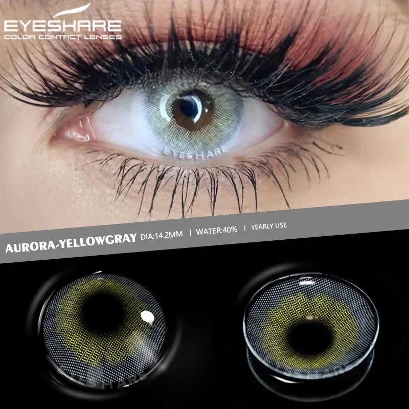 SINOTAO  -  1 Pair Natural Contact Lenses Colorful Contact Lenses for Eyes Blue Lenses Gray Eye Lenses Brown Lens Yearly Eye Lenses