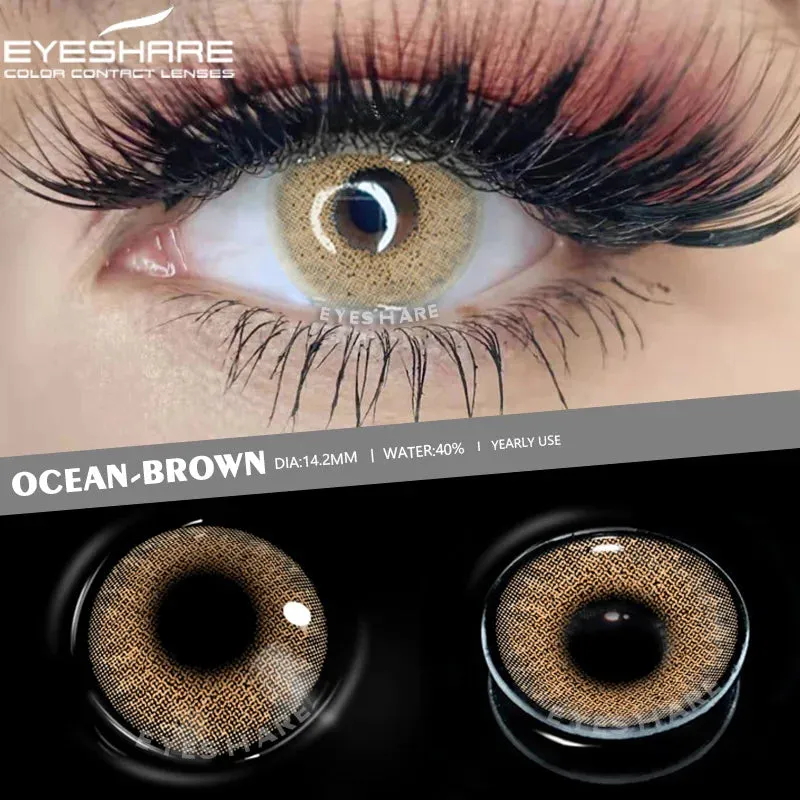 SINOTAO  -  1 Pair Natural Contact Lenses Colorful Contact Lenses for Eyes Blue Lenses Gray Eye Lenses Brown Lens Yearly Eye Lenses