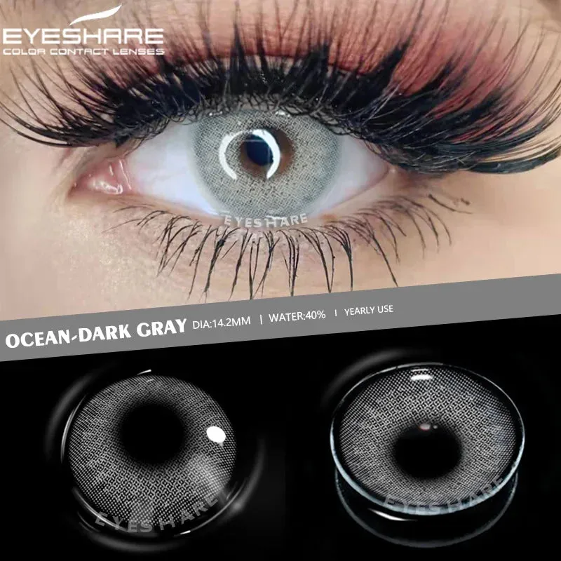 SINOTAO  -  1 Pair Natural Contact Lenses Colorful Contact Lenses for Eyes Blue Lenses Gray Eye Lenses Brown Lens Yearly Eye Lenses