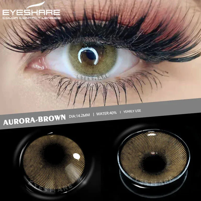 SINOTAO  -  1 Pair Natural Contact Lenses Colorful Contact Lenses for Eyes Blue Lenses Gray Eye Lenses Brown Lens Yearly Eye Lenses