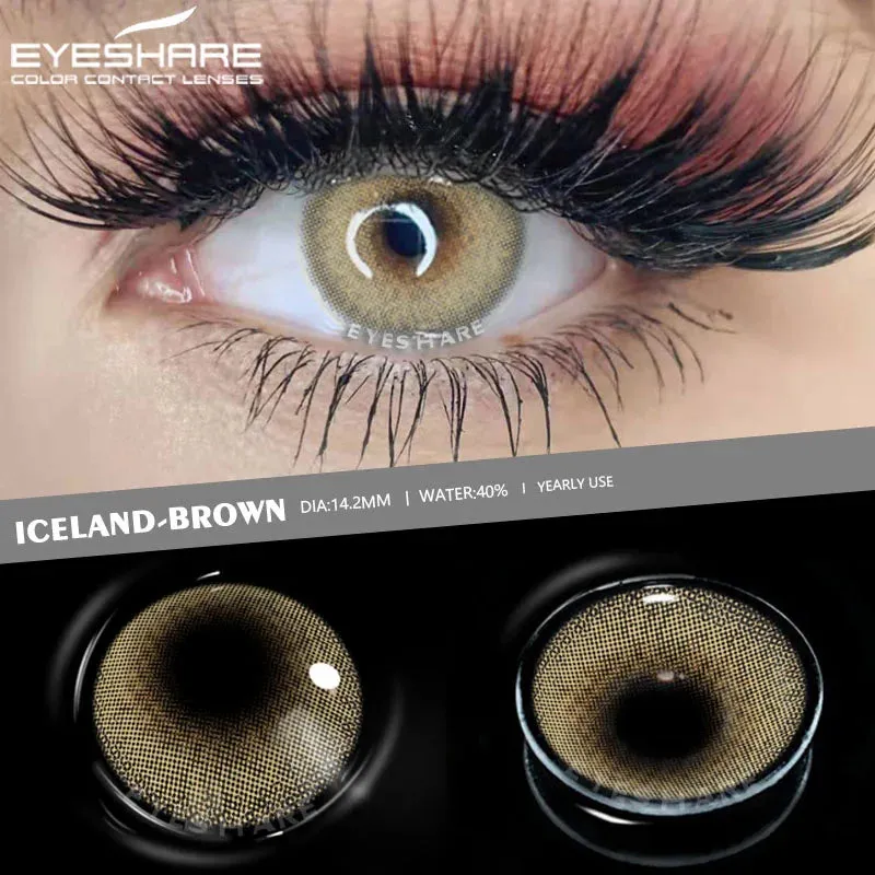 SINOTAO  -  1 Pair Natural Contact Lenses Colorful Contact Lenses for Eyes Blue Lenses Gray Eye Lenses Brown Lens Yearly Eye Lenses