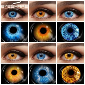SINOTAO  -  2pcs Cosplay Color Contact Lenses for Eyes Blue Contact Lenses for Eyes Color Lenses Yearly Halloween Colored Lenses