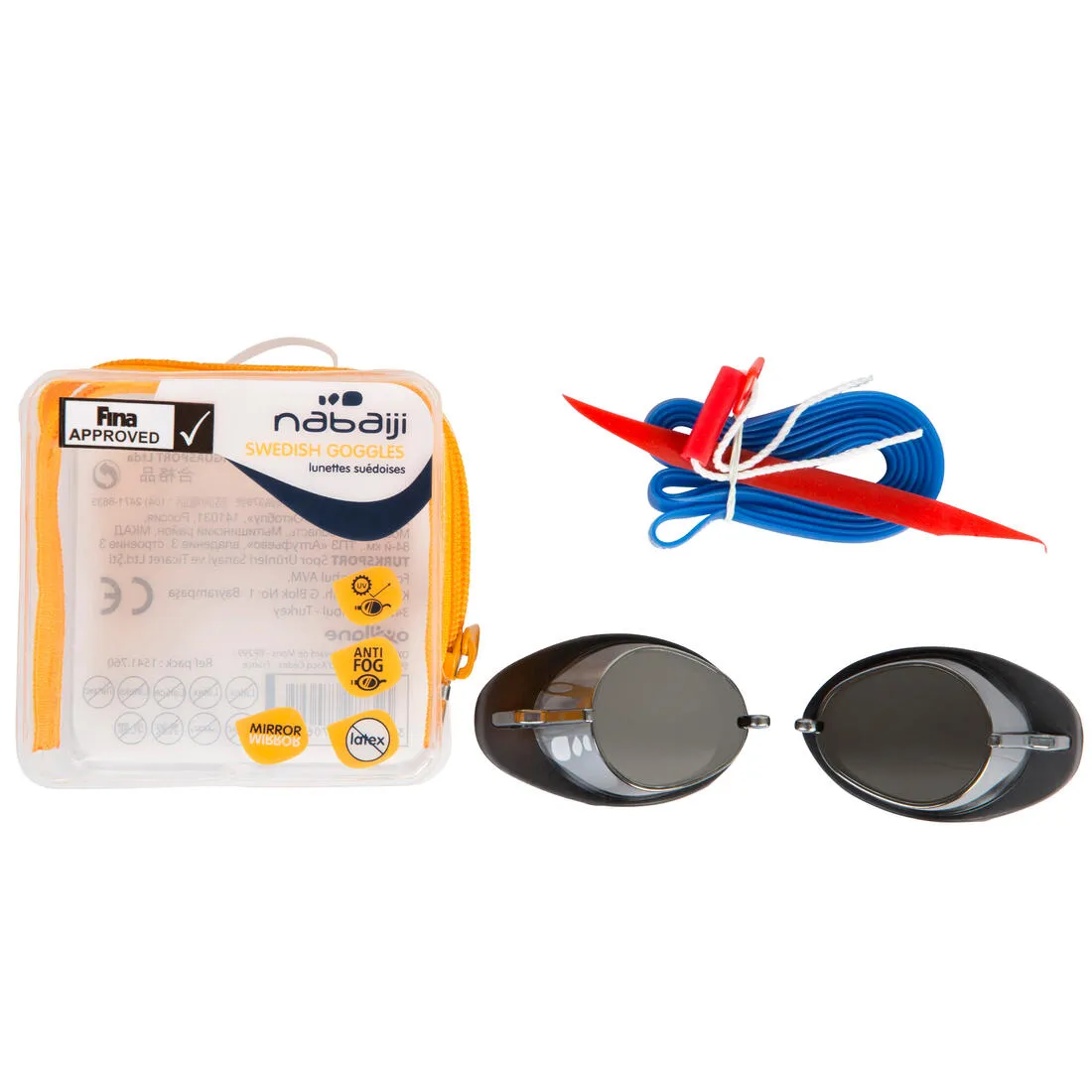 SWEDISH swimming goggles - Mirrored lenses - Single size - Black red
