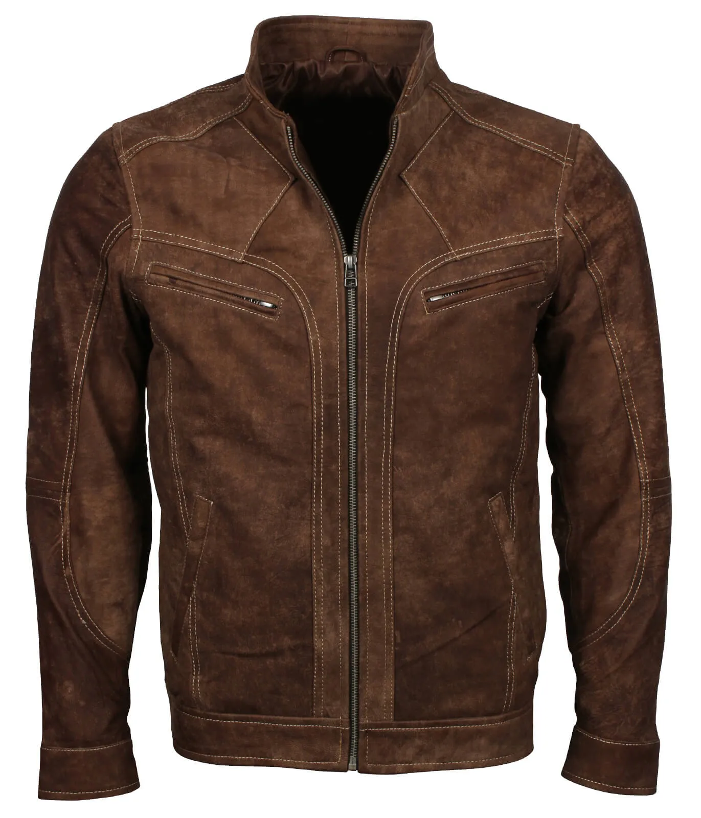 Vintage Brown Nubuck Leather Jacket